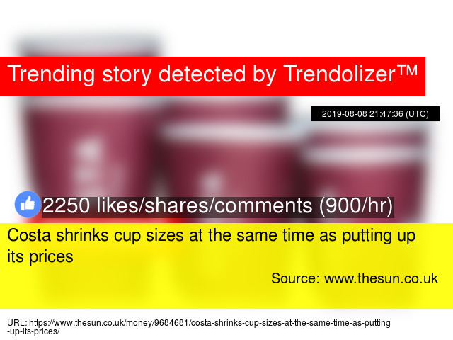 Costa shrinks cup sizes at the same time as putting up its Costa shrinks cup sizes at the same time as putting up its